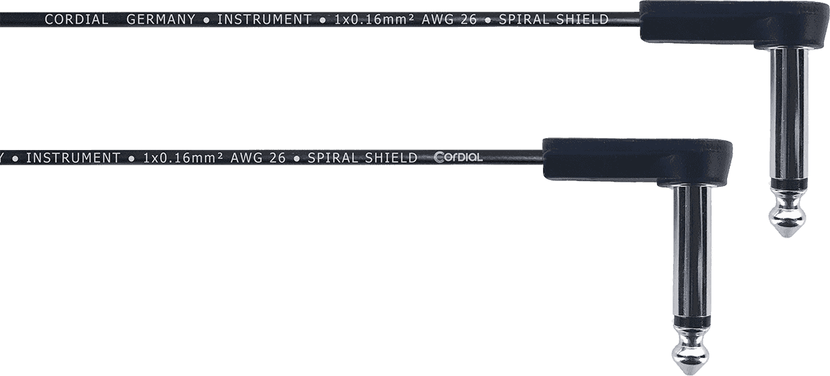 CORDIAL EI0.10RR – Câble patch 10 cm avec fiches jack 6,35 mm plates coudées