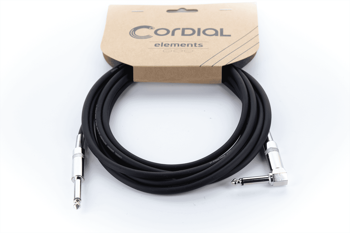Câble instrument Jack droit / Jack coudé Cordial Série Elements – 3 m - EI3PR