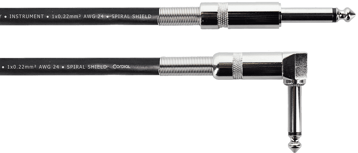 Câble instrument Jack droit / Jack coudé Cordial Série Elements – 3 m - EI3PR