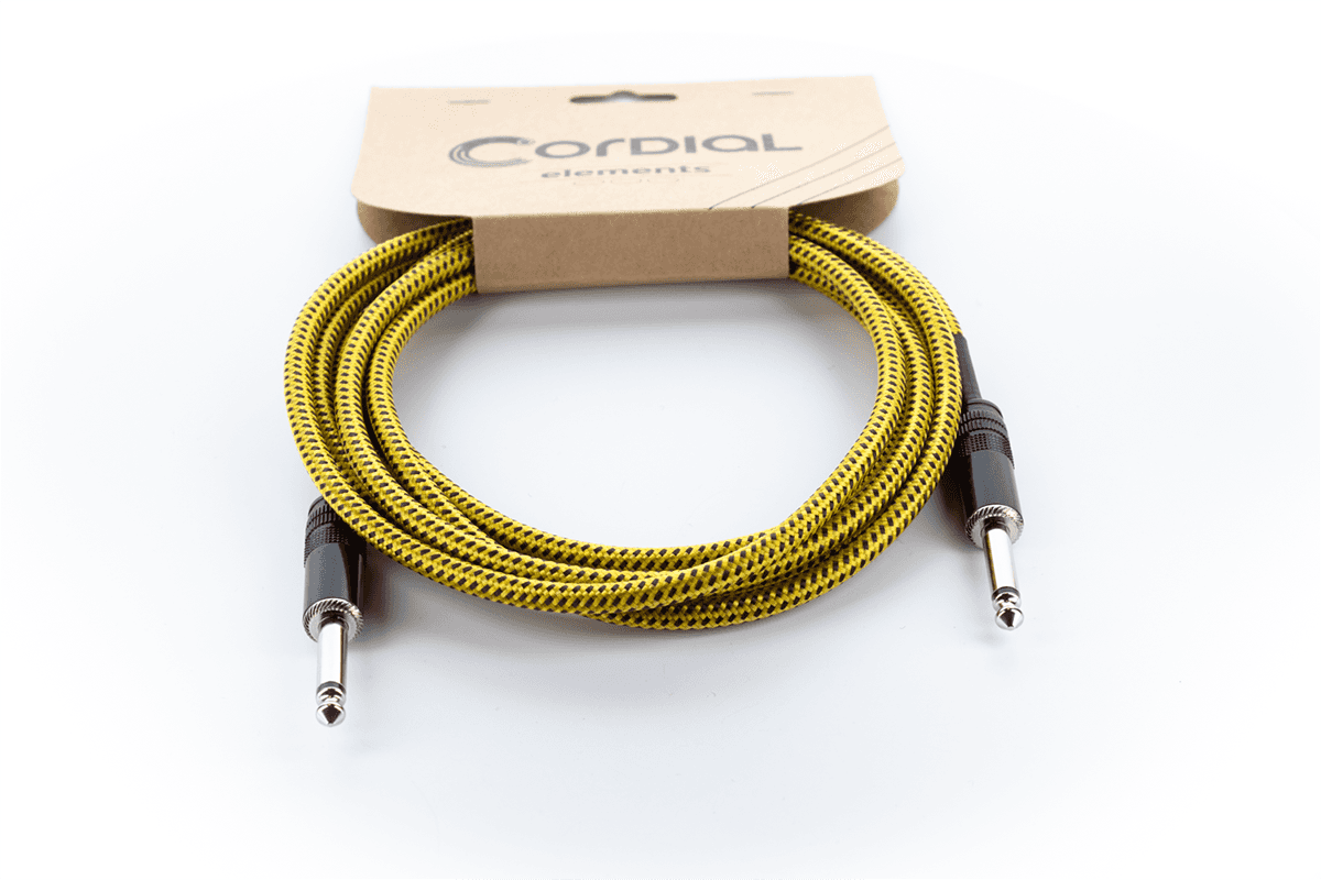 Câble instrument Cordial Série Element EI Tweed – Jack 6,35 mm – 3 m jaune - EI3PP-TWEED-YE
