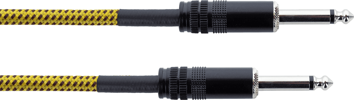 Câble instrument Cordial Série Element EI Tweed – Jack 6,35 mm – 3 m jaune - EI3PP-TWEED-YE