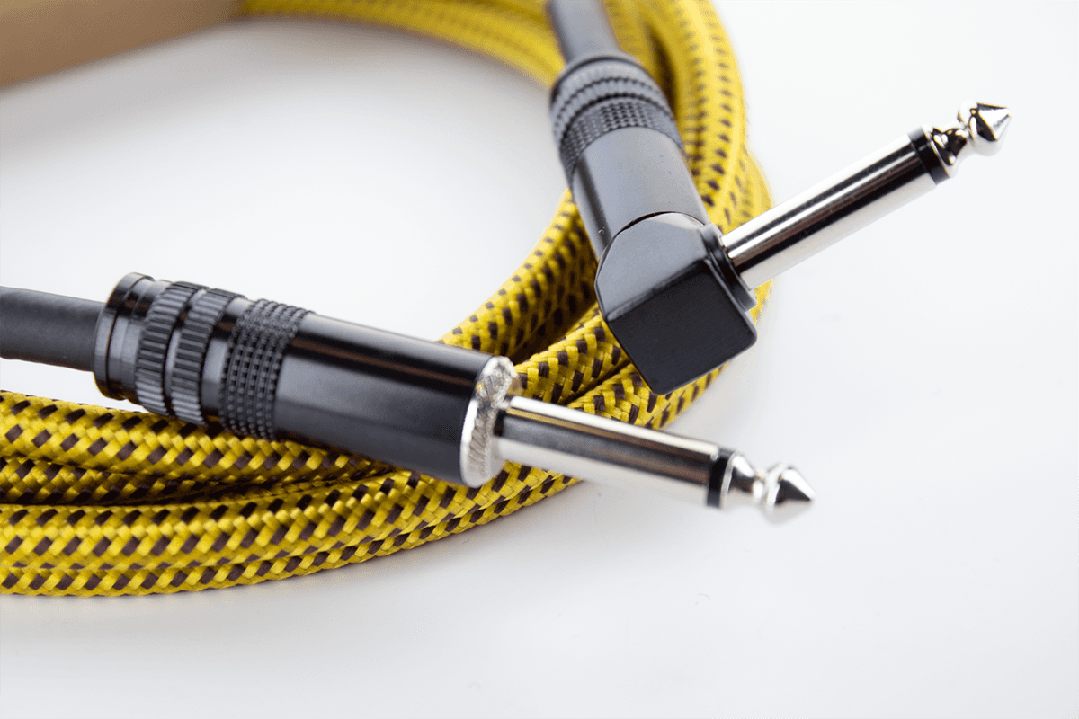 Câble instrument Cordial Série Element EI Tweed – jack 6,35 mm coudé / droit – 3 m jaune EI3PR-TWEED-YE