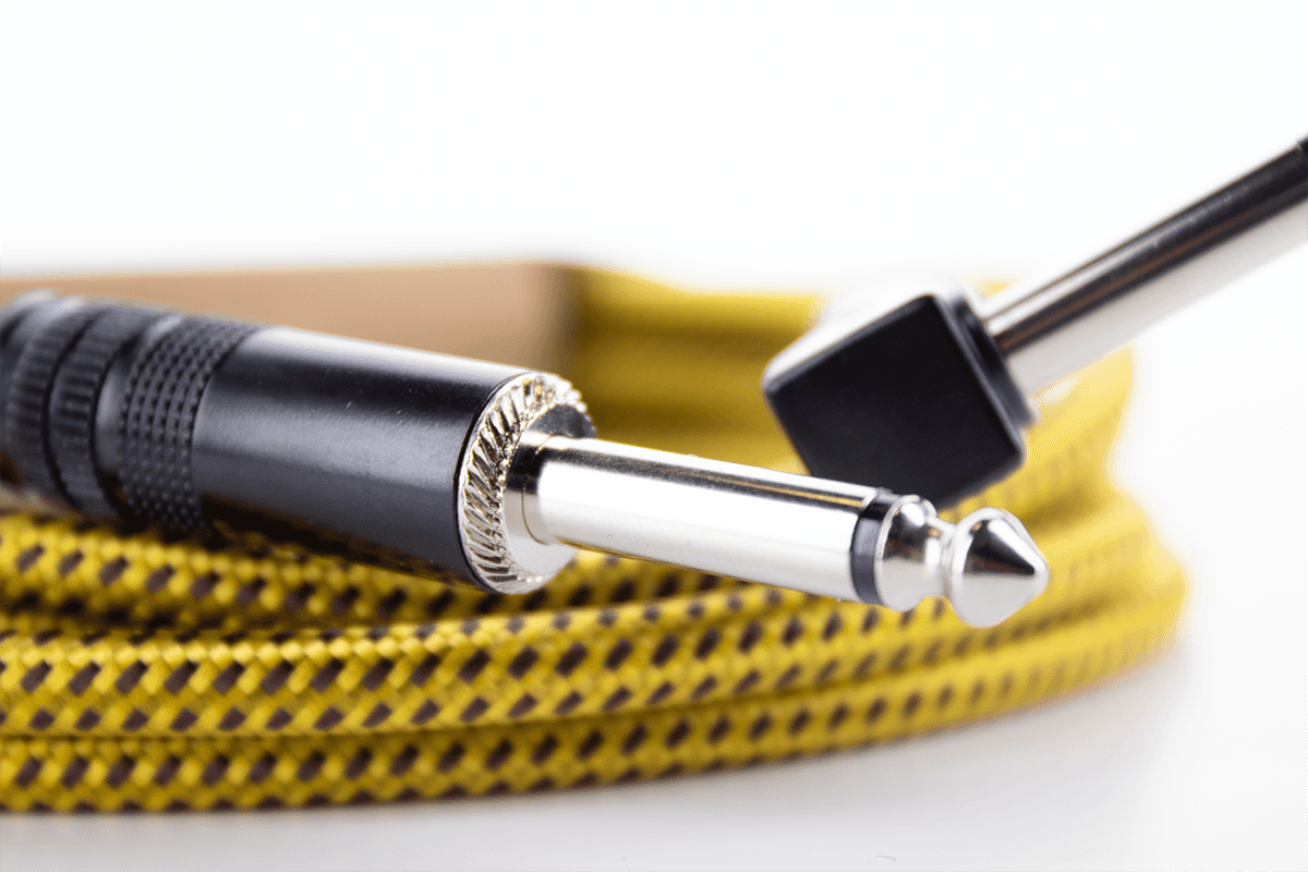 Câble instrument Cordial Série Element EI Tweed – jack 6,35 mm coudé / droit – 3 m jaune EI3PR-TWEED-YE