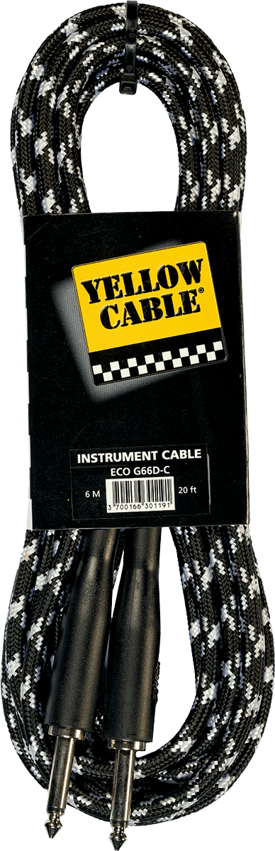 YELLOW CABLE G66DG ErgoFlex – Câble Jack/Jack 6 m gaine tressée gris/noir