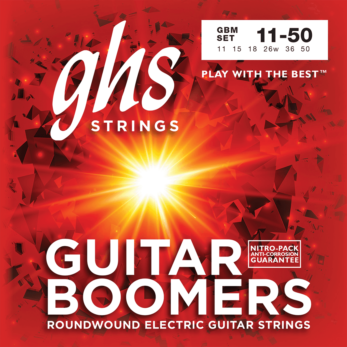 Jeu de cordes guitare électrique GHS Boomers GBM Medium 11-50