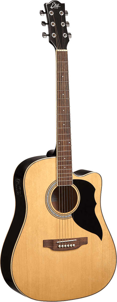 Guitare électro-acoustique Eko Ranger 6 CW-EQ Dreadnought Cutaway Naturelle