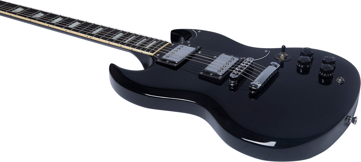 Guitare électrique type SG Eko DV300 noire  STOCK B