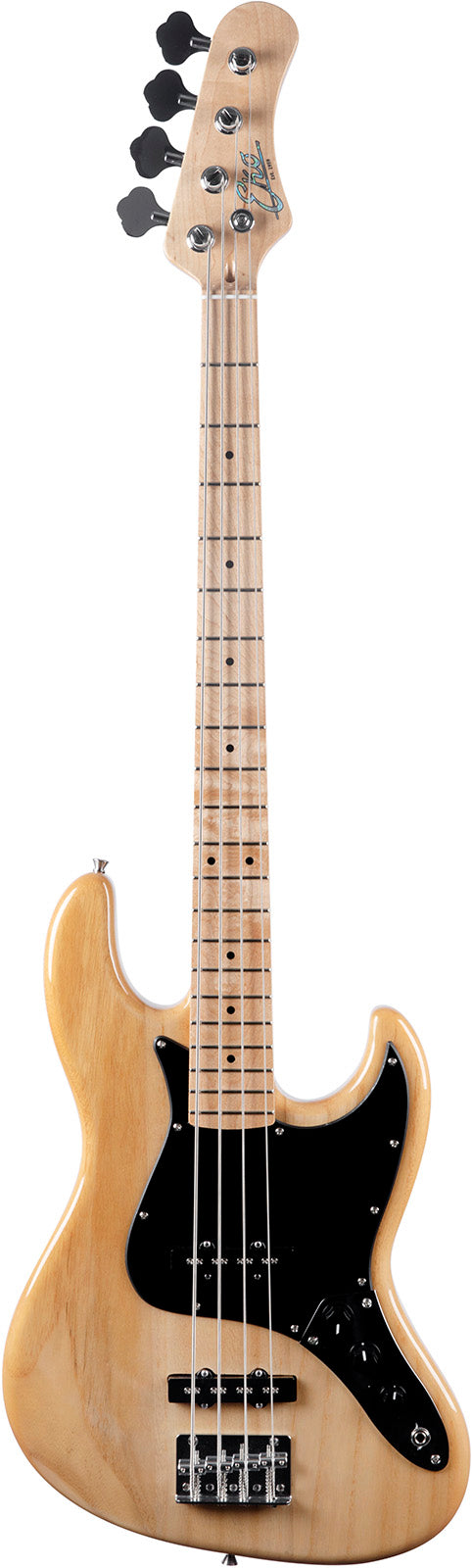 Basse électrique EKO JB-401 – Type JB vintage – Corps léger – Touche érable – Naturel
