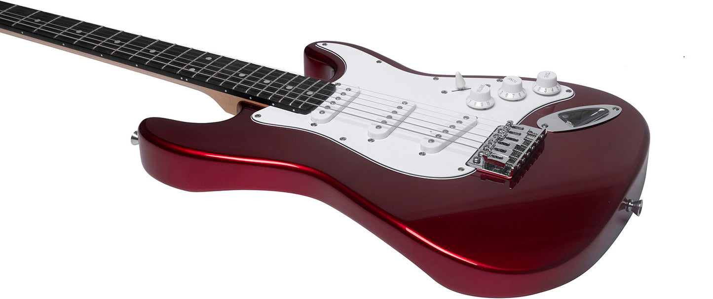 EKO ST100 3/4 Rouge – Guitare électrique type Strat format 3/4