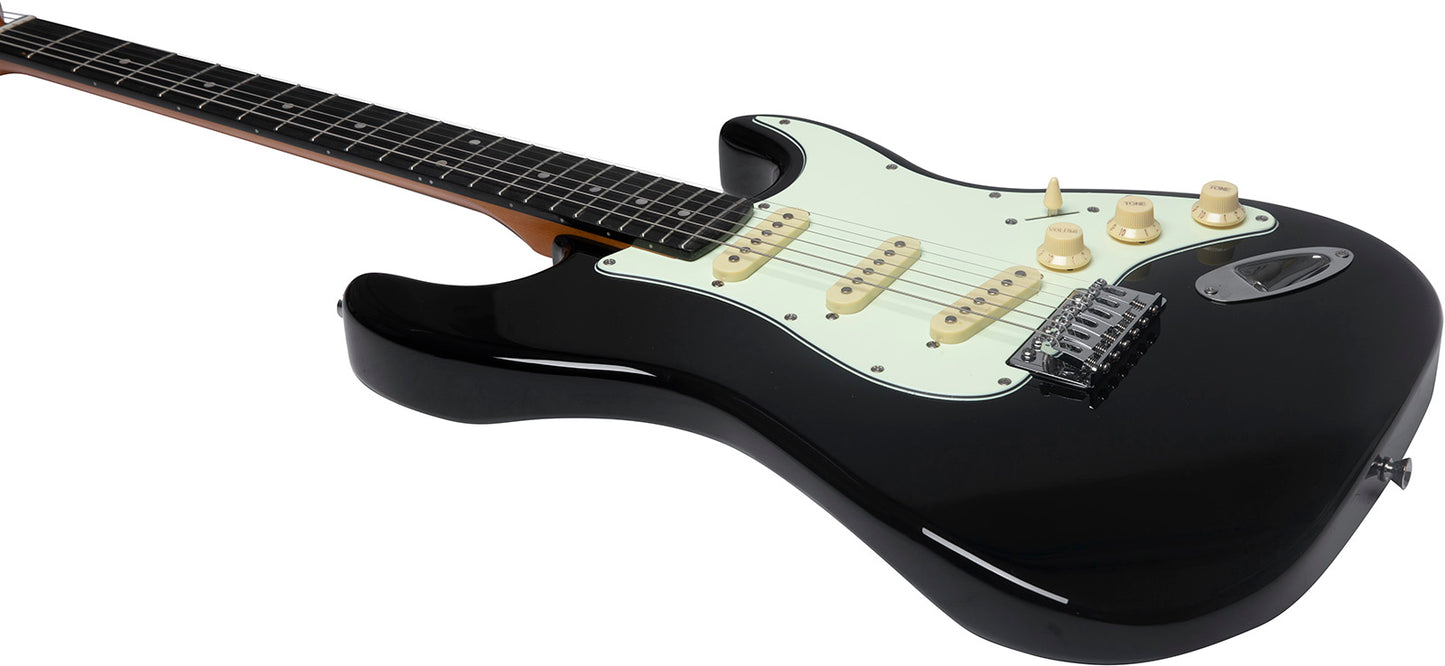 Guitare électrique noire EKO ST300-BLK
