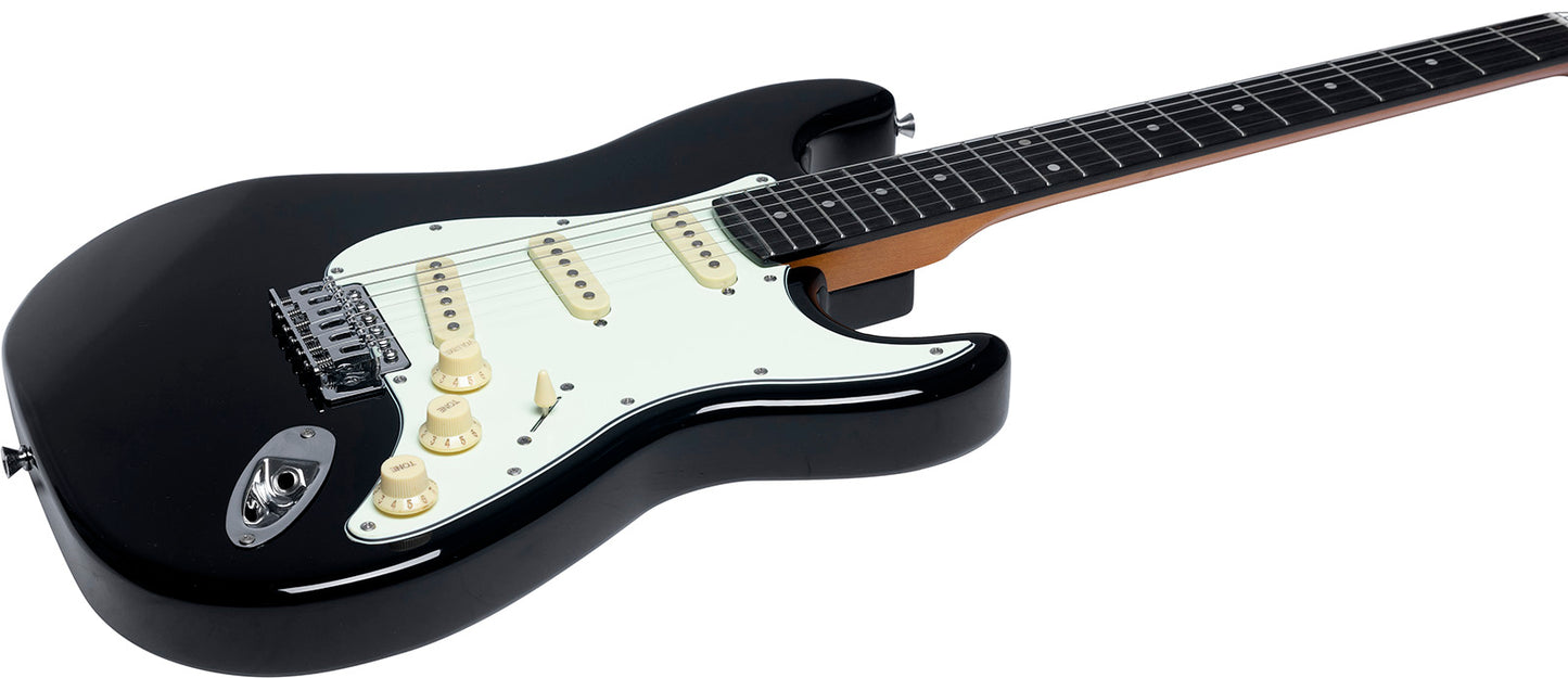Guitare électrique noire EKO ST300-BLK