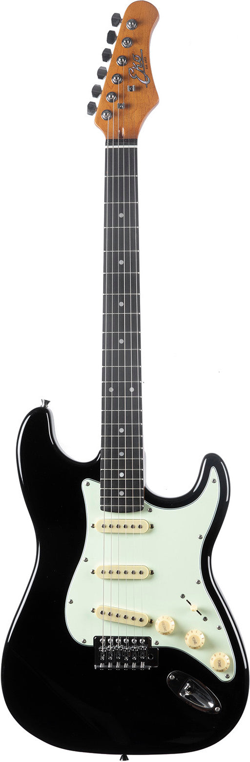 Guitare électrique noire EKO ST300-BLK