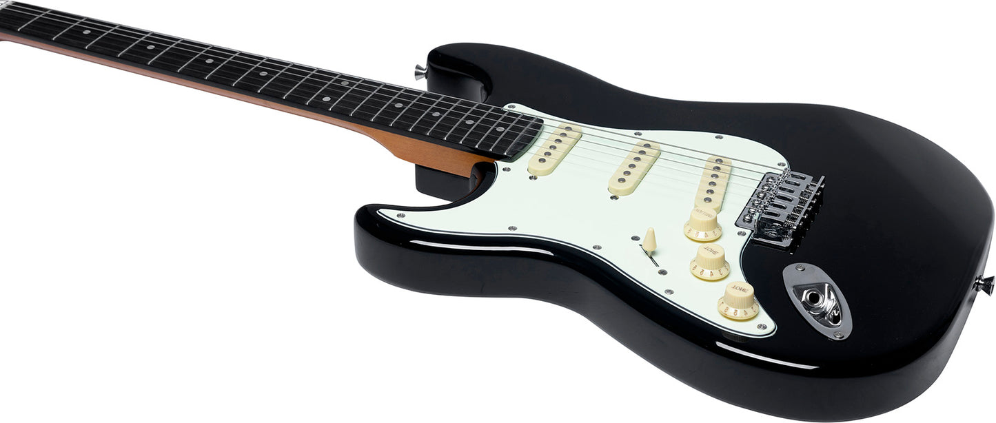 GUITARE ELECTRIQUE GAUCHER NOIRE EKO ST300-BLK-LH