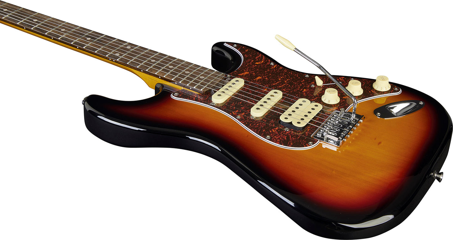 Guitare électrique HSS – Sunburst EKO ST350-SB
