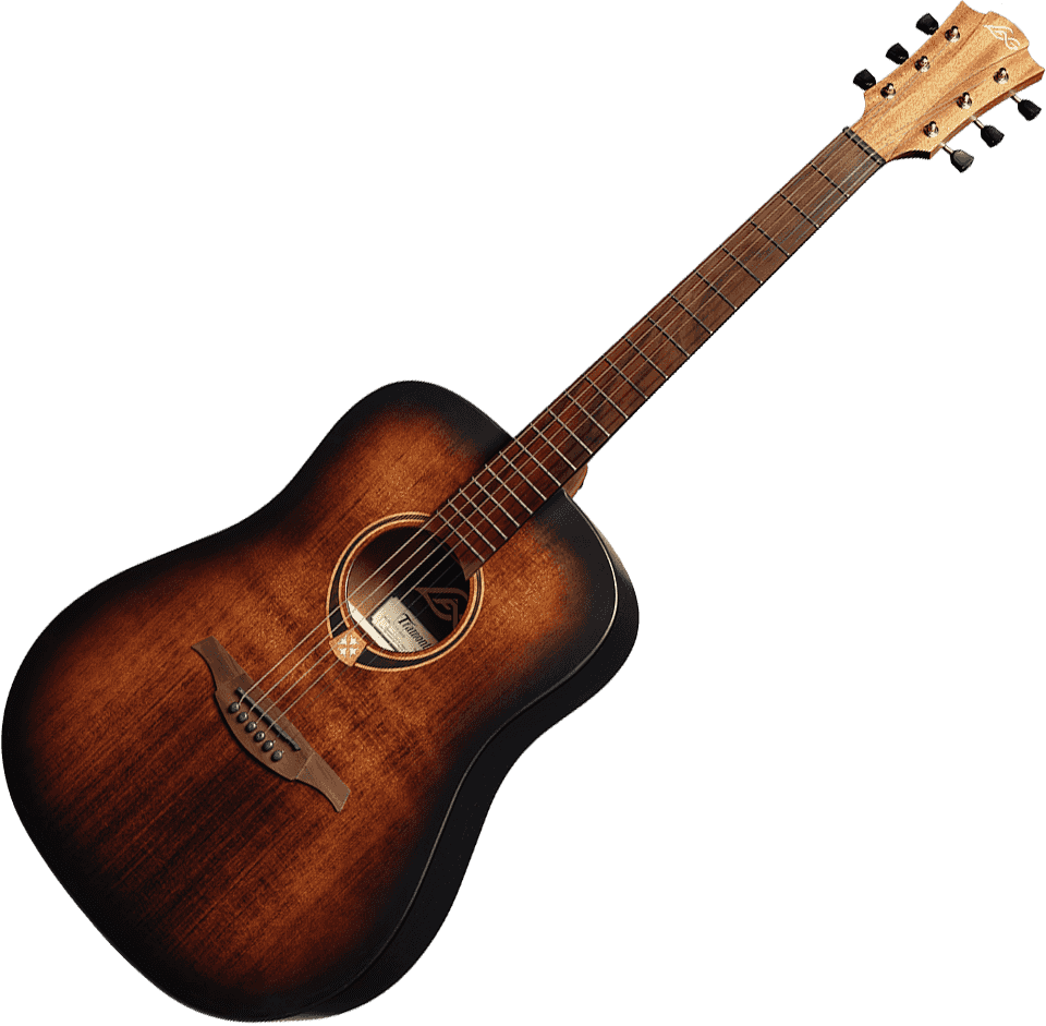 GUITARE FOLK DREADNOUGHT BLACK AND BROWN LAG TRAMONTANE T70D-B&B