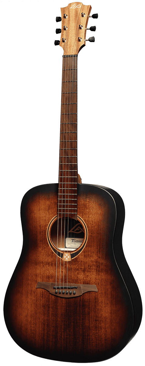 GUITARE FOLK DREADNOUGHT BLACK AND BROWN LAG TRAMONTANE T70D-B&B
