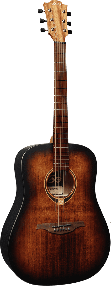 GUITARE FOLK DREADNOUGHT BLACK AND BROWN LAG TRAMONTANE T70D-B&B