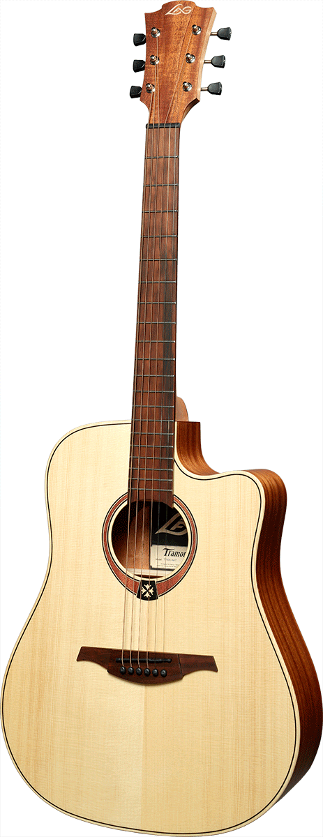 GUITARE FOLK DREADNOUGHT PAN COUPE NATURELLE LAG TRAMONTANE T70DC-NAT