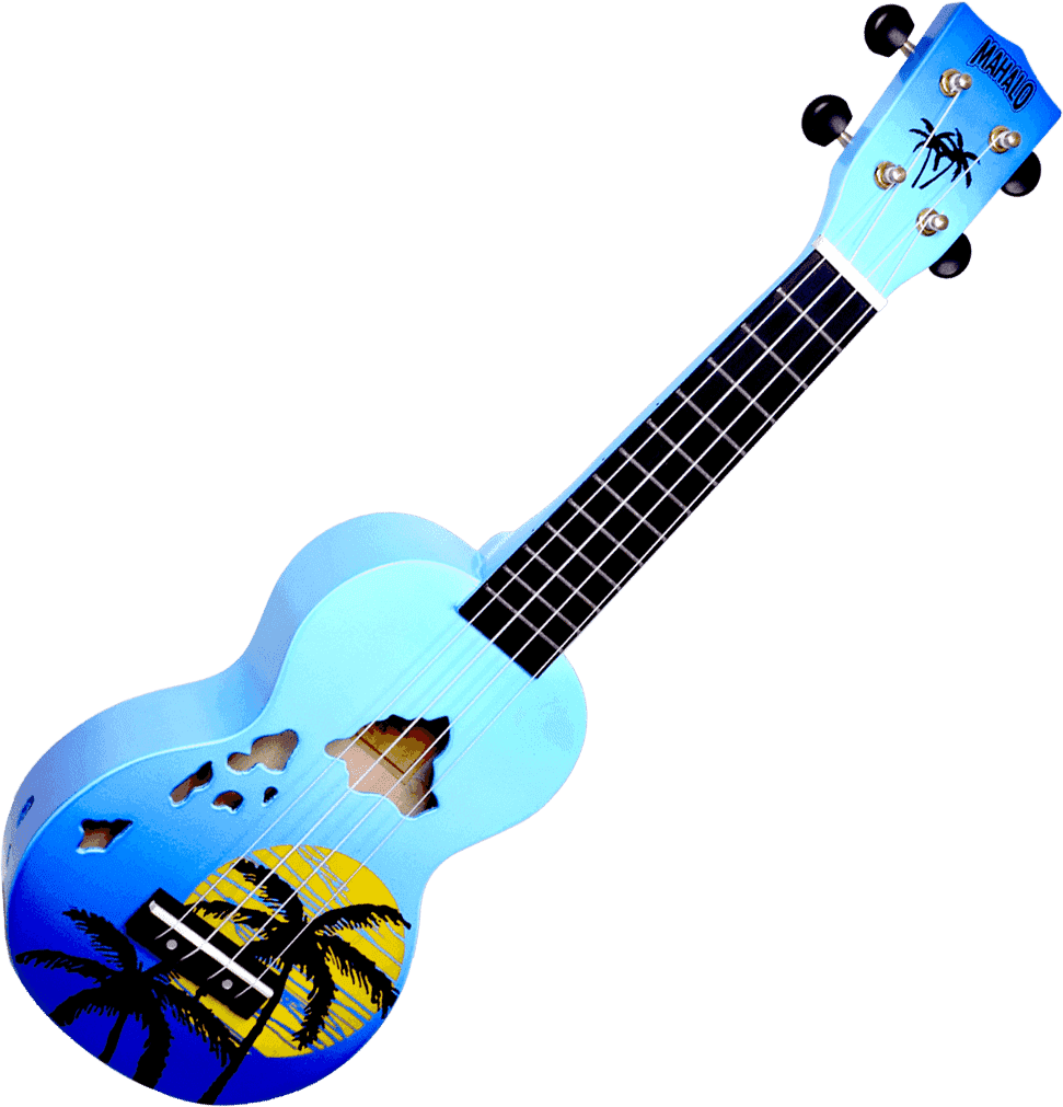 UKULELE SOPRANO Design - Finition Îles Hawaï Bleu Brillant - MAHALO MD1HABUB