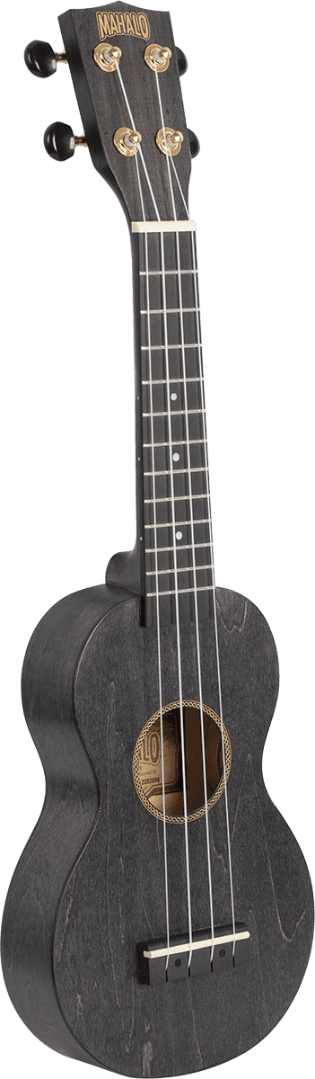 Ukulélé soprano Slimline noir satin + housse Mahalo MS1-TBK