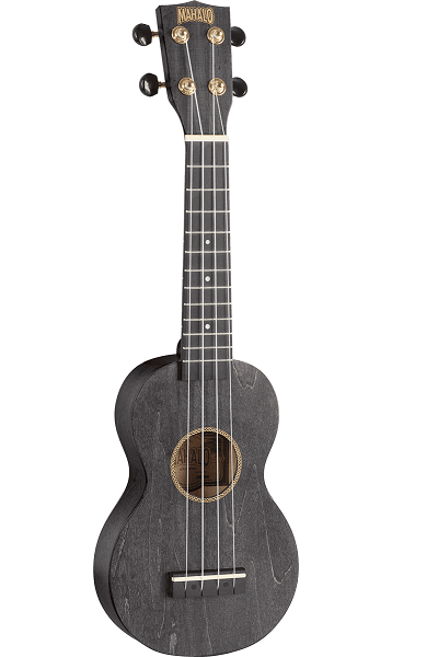 Ukulélé soprano Slimline noir satin + housse Mahalo MS1-TBK
