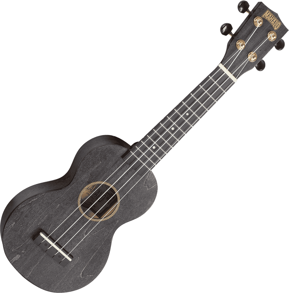 Ukulélé soprano Slimline noir satin + housse Mahalo MS1-TBK