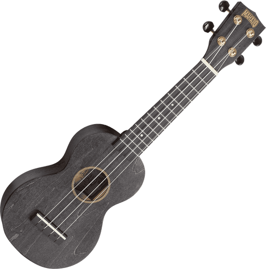 Ukulélé soprano Slimline noir satin + housse Mahalo MS1-TBK