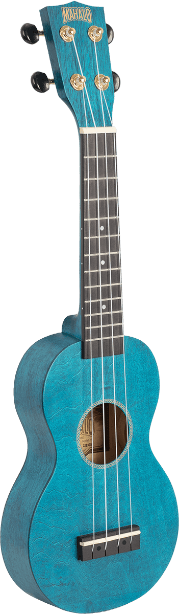 Ukulélé soprano Slimline bleu satin + housse Mahalo MS1-TBU