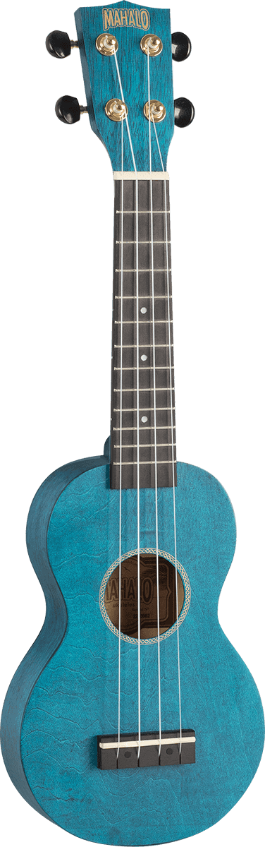 Ukulélé soprano Slimline bleu satin + housse Mahalo MS1-TBU