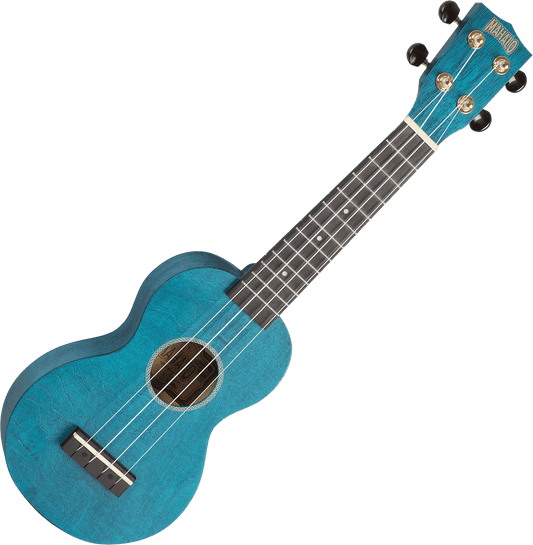 Ukulélé soprano Slimline bleu satin + housse Mahalo MS1-TBU