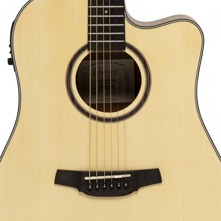 GUITARE ÉLECTRO-ACOUSTIQUE CRAFTER HD 100CE-N – DREADNOUGHT AVEC PAN COUPÉ