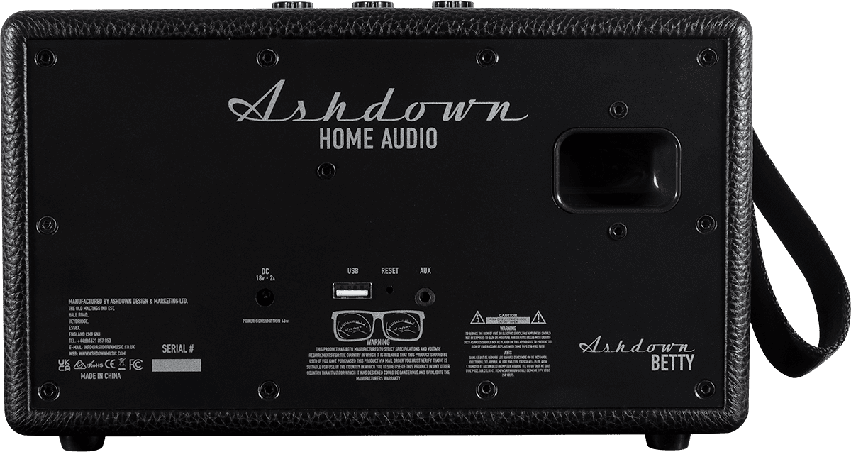 ENCEINTE BLUETOOTH NOIRE 2 X 20W ASHDOWN BETTY