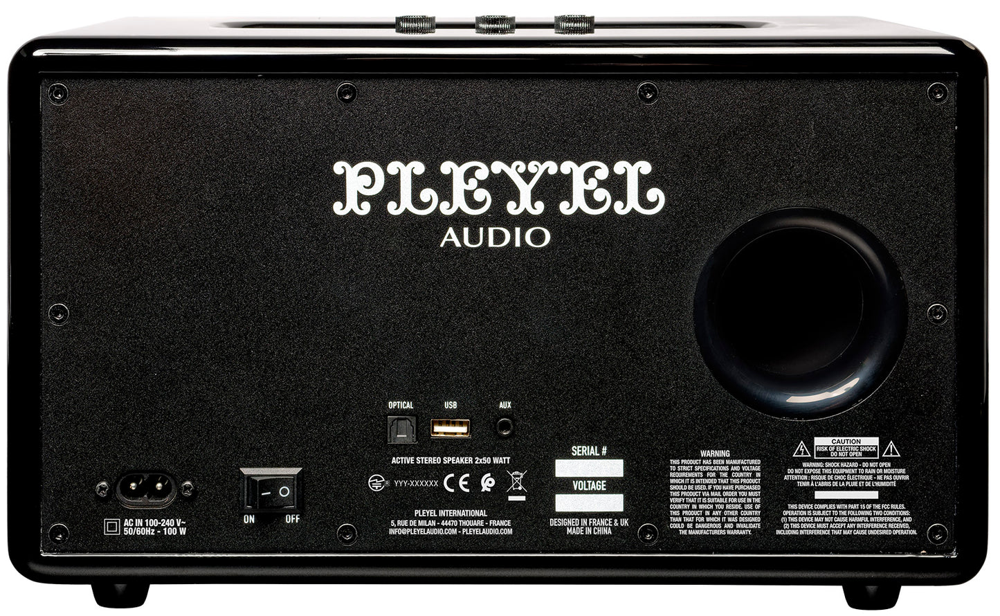 PLEYEL Imperator 250 – Enceinte Bluetooth stéréo 2 x 50 W Noir laqué