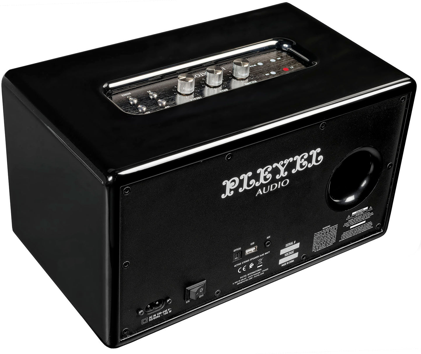 PLEYEL Imperator 250 – Enceinte Bluetooth stéréo 2 x 50 W Noir laqué