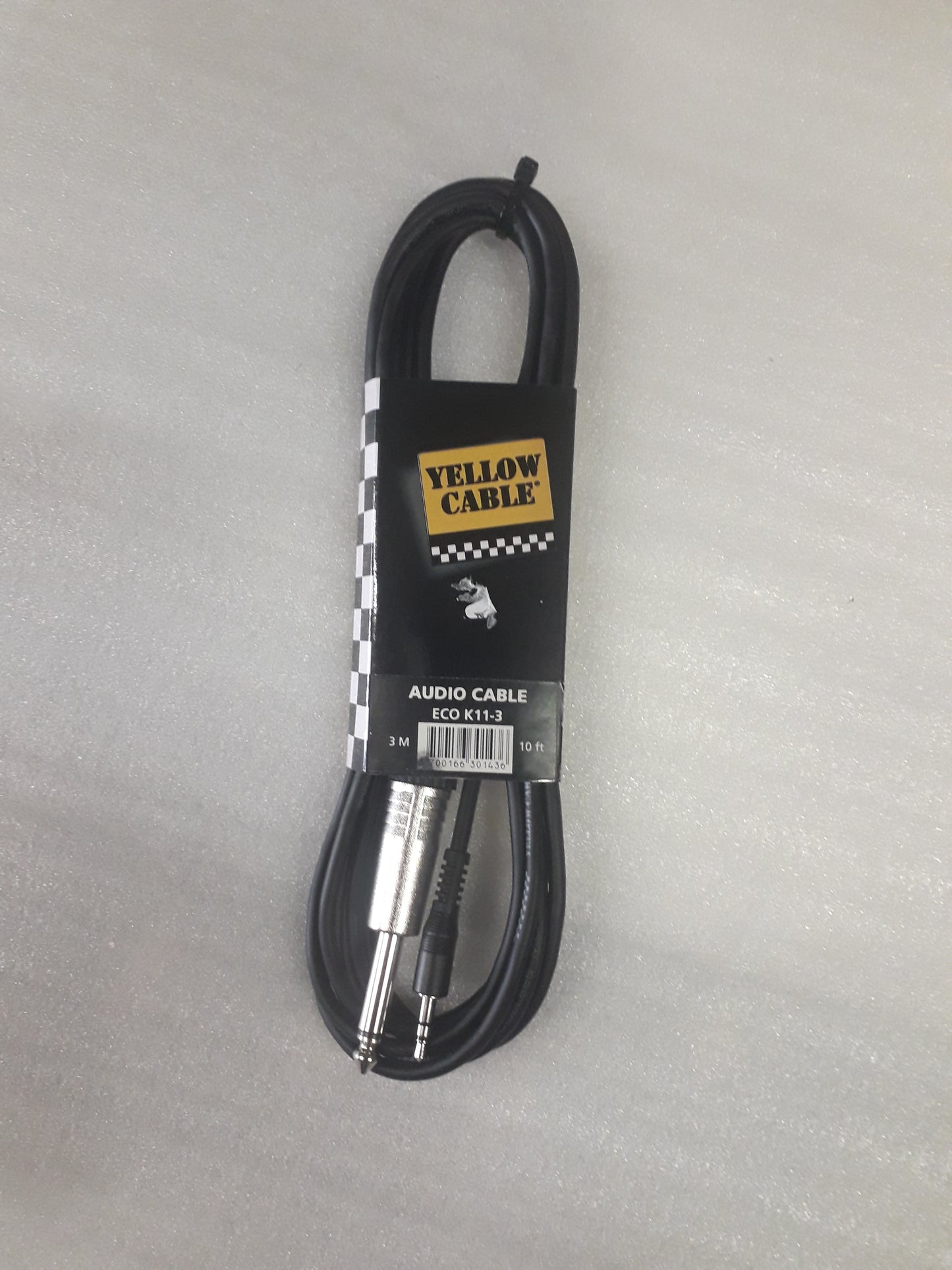 Câble audio Jack 6,35 mm mono / Jack 3,5 mm stéréo mâle – 3 m Yellow Cable K11-3