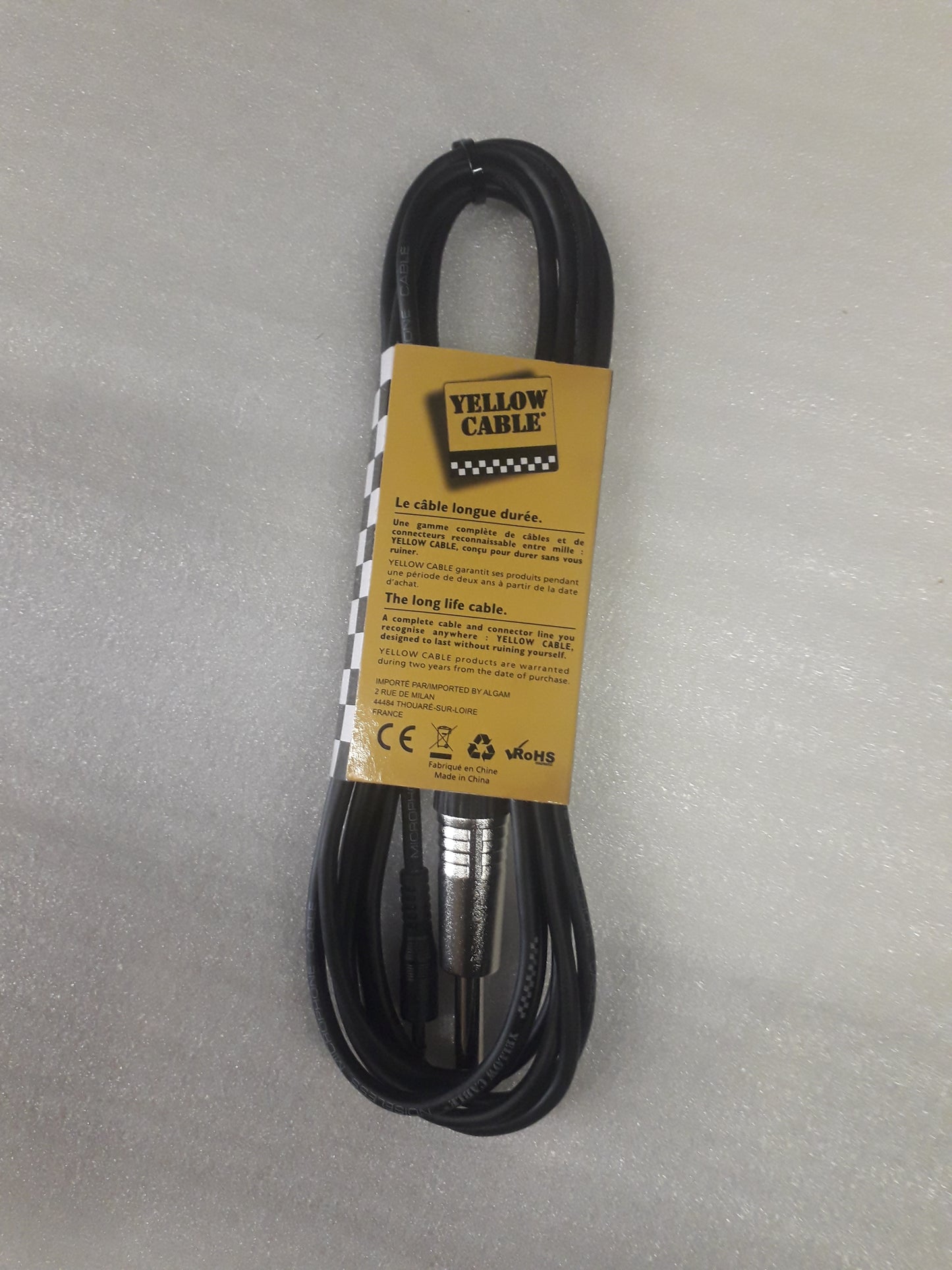 Câble audio Jack 6,35 mm mono / Jack 3,5 mm stéréo mâle – 3 m Yellow Cable K11-3