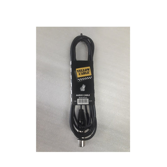 Câble audio XLR femelle / Jack 3,5 mm stéréo mâle – 3 m Yellow Cable K12-3