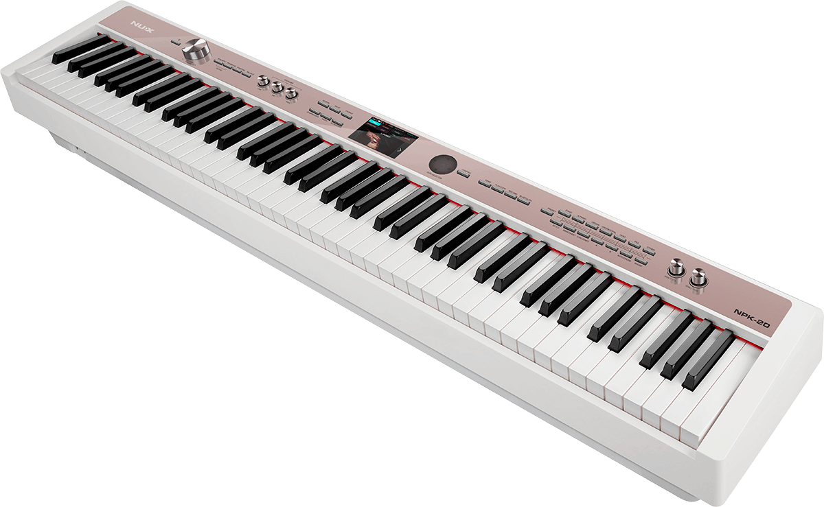 Piano numérique 88 touches – toucher lourd + arrangeur NUX NPK-20-W – Blanc