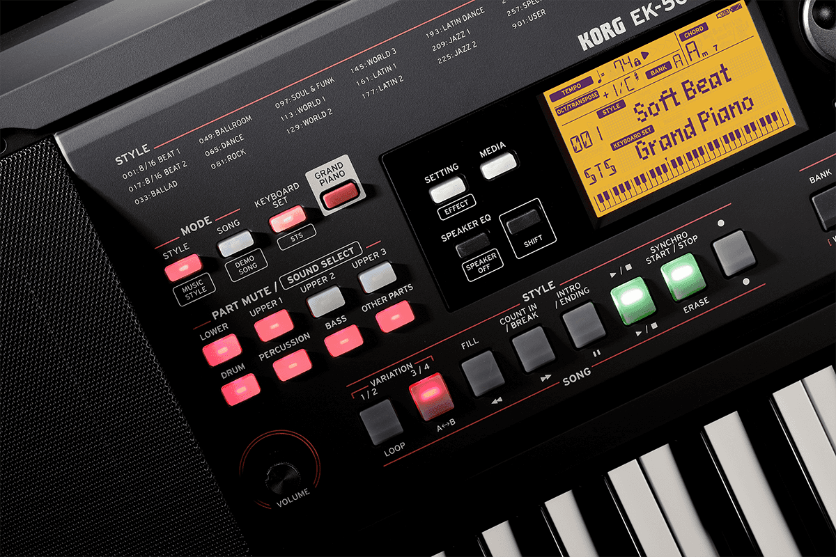 CLAVIER ARRANGEUR 61 NOTES AMPLIFIE KORG EK50 LIMITLESS