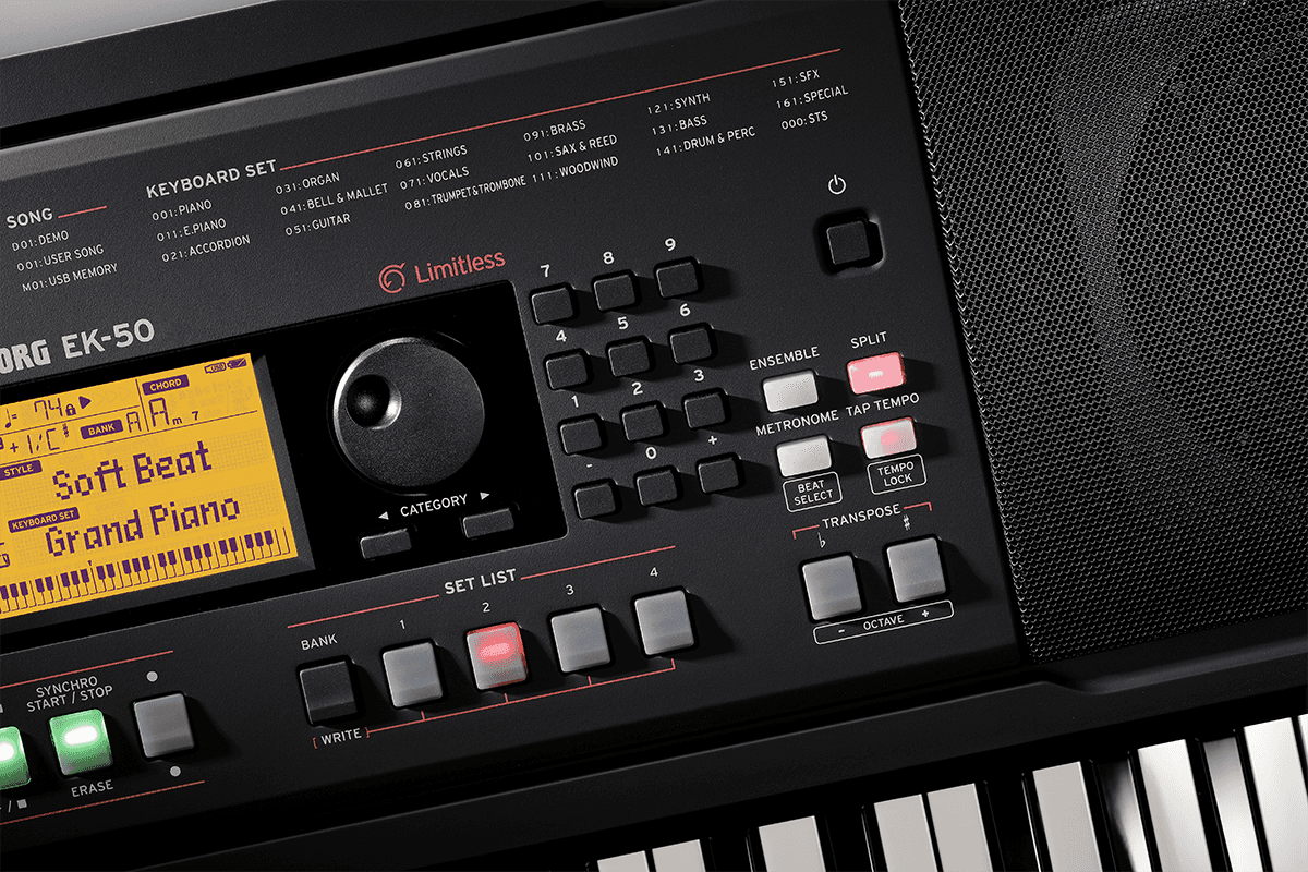 CLAVIER ARRANGEUR 61 NOTES AMPLIFIE KORG EK50 LIMITLESS