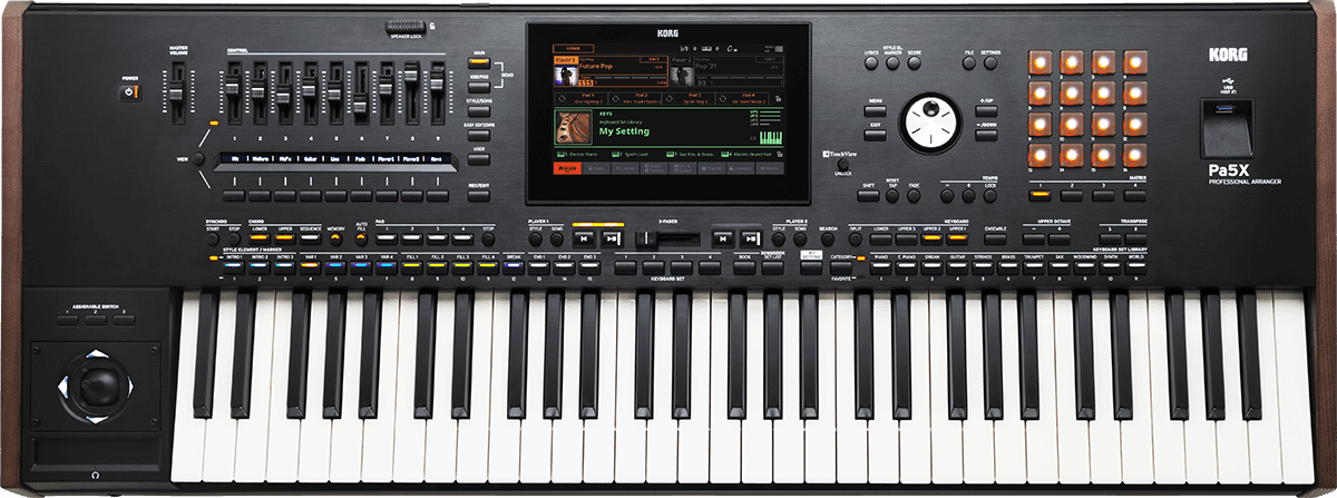CLAVIER ARRANGEUR 61 notes semi lesté, MP3, harmoniseur KORG PA5X-61