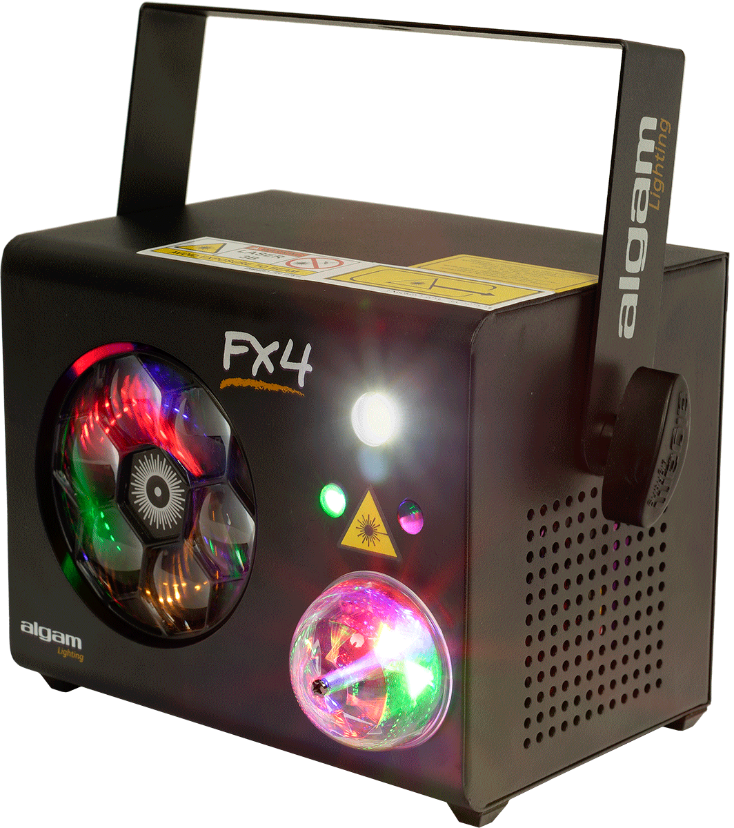 ALGAM LIGHTING FX-4 – Combo 4-en-1 LED (Gobost, Magic Ball, Stroboscope, Laser RG)
