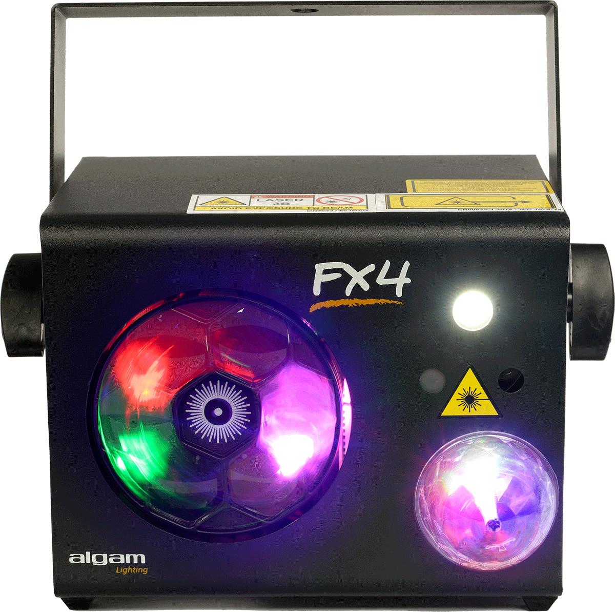 ALGAM LIGHTING FX-4 – Combo 4-en-1 LED (Gobost, Magic Ball, Stroboscope, Laser RG)