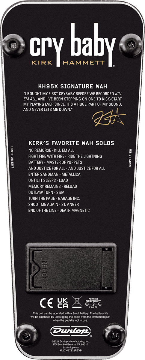 Pédale Wah Signature – Kirk Hammett Collection DUNLOP KH95X (SOLDES)