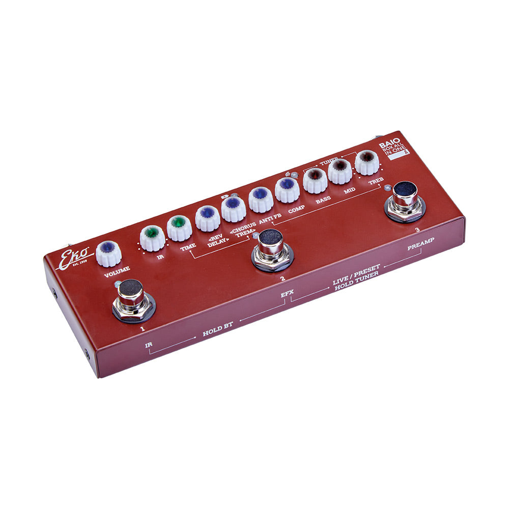 Multi-effets pour acoustiques avec IRs - sur batterie / Bluetooth EKO BAIO ACOUS