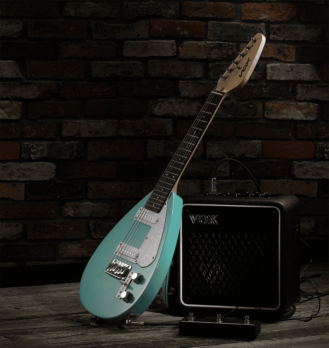 Mini guitare électrique VOX Mark III Mini Aqua Green