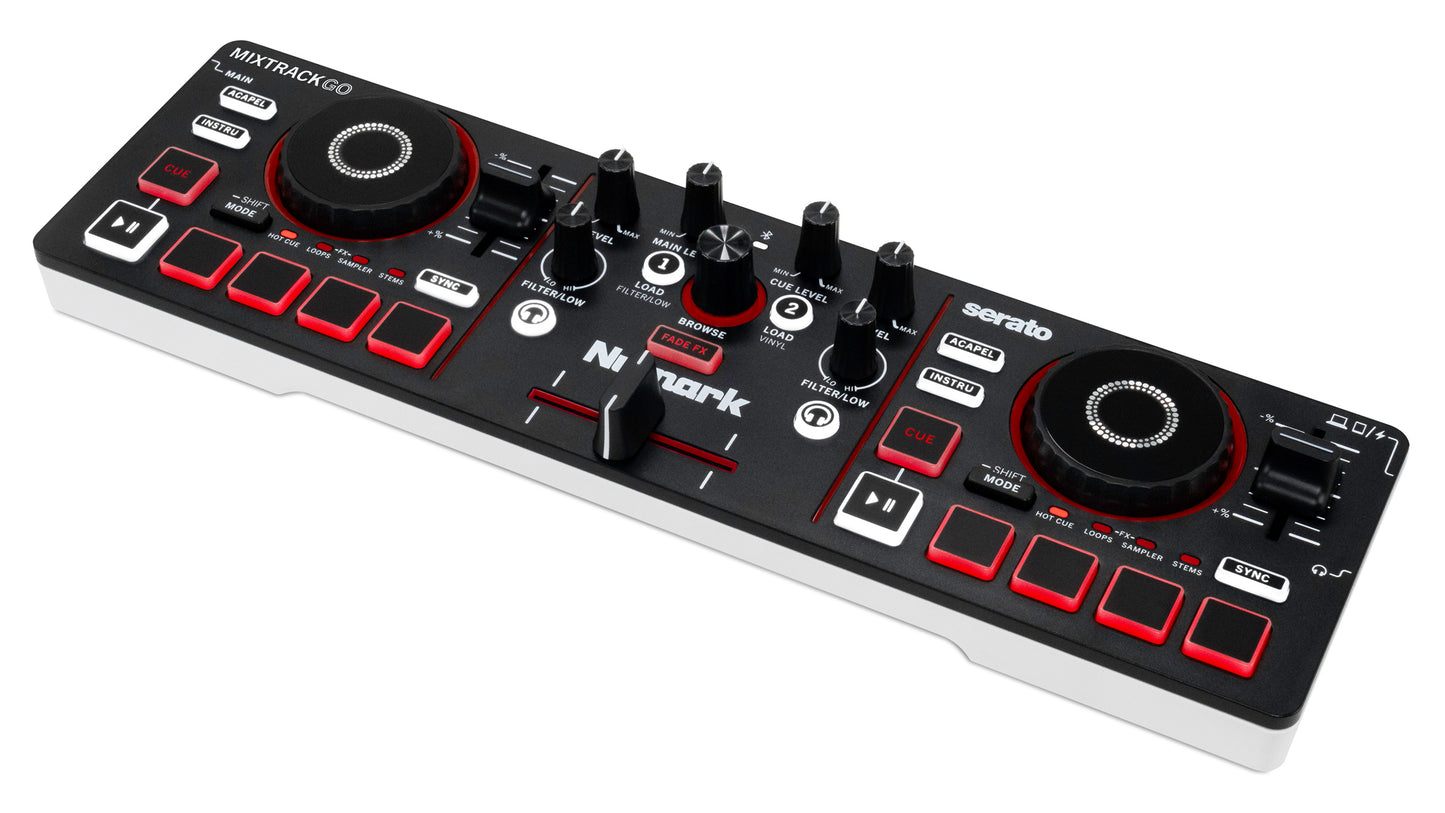 Contrôleur DJ 2 Voies Portable USB-C – Numark Mixtrack GO