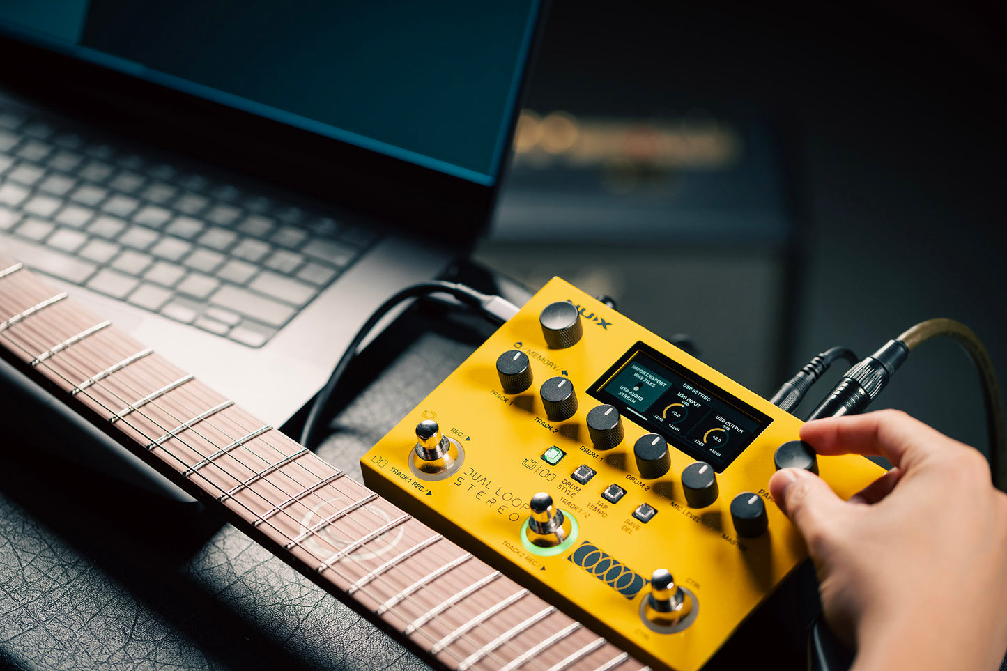 PEDALE LOOPER, BOITE A RYTHME, SIMULATEUR D'AMPLI STEREO NUX DUAL-LOOP-STEREO
