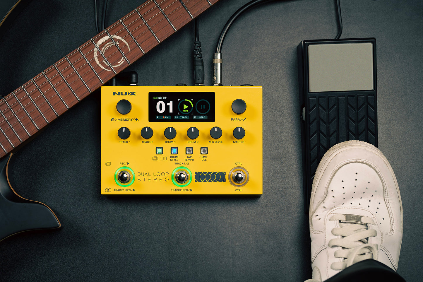 PEDALE LOOPER, BOITE A RYTHME, SIMULATEUR D'AMPLI STEREO NUX DUAL-LOOP-STEREO
