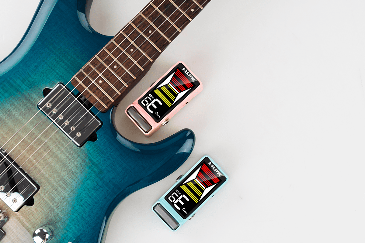Accordeur guitare compact lcd pedale nux flowtune 2 Bleue